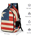Antique Distressed Star Stripe Flag Printed Unisex Backpack With Large Capacity Durable Polyester Build Easy to Clean Sturdy Design
