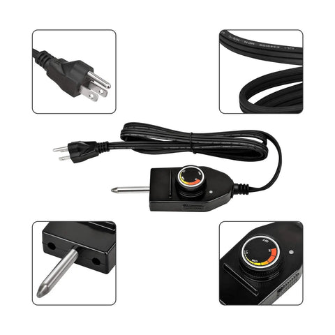 Power Cord With Built In Thermostat Controller For Heating Element Replacement 125V 15A Not Universal Includes Controller And Probe Plug And Play