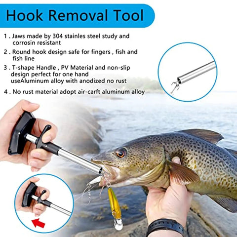 All In One Fishing Backpack Kit With Pliers Hook Remover Weighing Scale Fish Gripper Separator Lanyard Built Tough Army Green