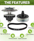 Primary And Secondary Transmission Kit For Lawn Tractor Models D105 E100 X105 X106 100 Series Including MIA13031 MIA12481 MIA12482 Parts, DIY Friendly Plug And Play Gearbox Replacement With Easy Fitment And Long Lasting Performance display showing components and features.