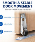 Heavy Duty Vertical Track Roller Wheels For Sliding Barn Doors close-up on smooth rubber glide and solid track support.