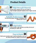 Half Inch By 100 Ft Double Braid Arborist Rigging Rope For Tree Work Climbing Hauling And Logging With High Tensile Low Stretch 48 Strand Polyester Bull Rope Orange, showing product details on strength, performance, safety, and knotting.