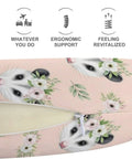 Women's Neck Pillow For Travel And Sleep, Ultra Soft Yet Durable Polyester with Cute Possum Flower Crown Design detail view