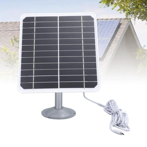 20W Monocrystalline Solar Panel For Fast Charging Cameras And Other Devices With An Adjustable Bracket, cable attached