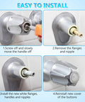 Installation steps for Three Piece Shower Knob Replacement Kit For Price Pfister Verve Tub And Shower Faucets Hot Cold Diverter Handles
