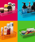 16 Pack Colorful Plastic Classroom Storage Baskets Bins For Crayons And Pencils Small Desk Organizer Trays For Paper Desk