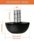 M8 stainless steel furniture leveler with 12mm shaft and 23mm nylon base, used to upgrade your home setup with eight piece adjustable M8 furniture levelers featuring tough stainless steel build non marking nylon base smooths wobbly tables and sturdy desks.