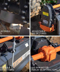 72 Inch 3 Point Rototiller Attachment For Category 1 Tractors, PTO Driven Cultivator With 540 RPM Gearbox, detailed features view