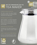 One-Touch 2-In-1 Tea Maker Teapot And Kettle With Stainless Steel Filter Lid For Loose Tea, Stain-Free Borosilicate Glass, 27 Oz Capacity