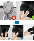 Golf Grip Trainer And Swing Corrector Arm Band Training Combo for secure grip and smoother swings shown in use.