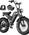 Solid Adult 20 Inch Fat Tire Electric Bike Dope Daily Ride That Crushes Commutes with waterproof phone pouch and bike lock.