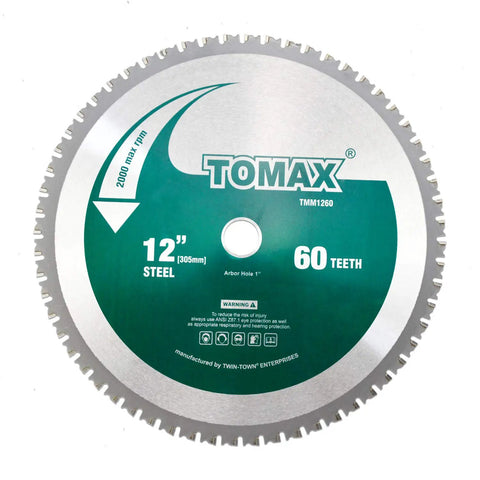 12 Inch 60 Tooth Industrial Grade Steel And Ferrous Metal Saw Blade With 1 Inch Arbor For Cutting Mild Steel Tubes Pipes Angles Channels And Solid Bars Cermet Teeth For Longer Life And Cooler Faster Cuts