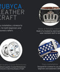 600 Sets Czech White Clear Crystal Rhinestone Rapid Rivets with crown and belt designs for leathercraft, easy installation.