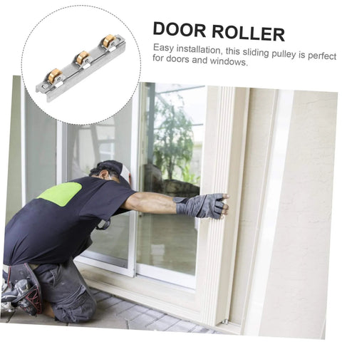 Installer fitting Quiet Glass Door Sliding Roller Wheel Set With Silent Bearing Pulleys For Frameless Shower Bifold Doors