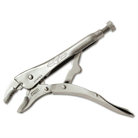 Original 4 Inch Curved Jaw Locking Plier With Guarded Release Trigger for gripping nuts and bolts with hardened teeth.
