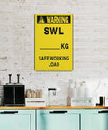 Load Limit Safety Sign For Lifting Equipment Outdoor Aluminum 8x12 Inch Wall Marker in garage setting