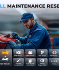 Mechanic using Full System OBD2 Scanner For VW And Audi Fans With Battery Registration EPB Reset And All Reset Services