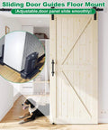 Three Roller Adjustable Sliding Closet Door Floor Guide Kit Black No-Squeak Glide For Bypass Double Bypass And Barn Doors