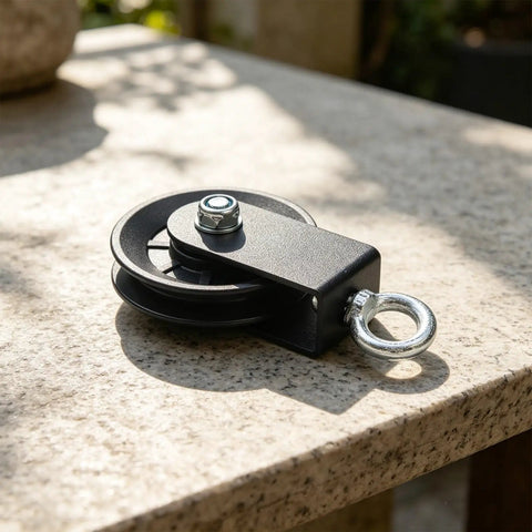 Heavy Duty Pulley Cable System For Home Gym With 360 Degree Rotation Quiet Bearings Lifting Pulley Block on table