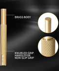 Close-up of brass pin drive punch with knurled grip, part of Eight Piece Brass Pin Drive Punch Set With Red Storage Pouch For Bench Work A Handy Go To Tool For Upgrading And Repairing By Removing Pins And Moving Parts In 1/8 In, 9/64 In, 5/32 In, 3/16 In, 7/32 In, 1/4 In, 9/32 In And 5/16 In.