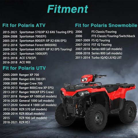 ATV with fitment chart for Polaris models and T Map Air Flow Sensor Replacement For ATV And Snowmobile High Precision Intake Sensor
