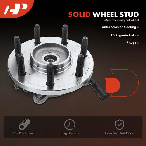 Front Wheel Bearing And Hub Assembly With ABS For Ford F 150 2010 2014 7 Lug 4WD AWD Replacement.