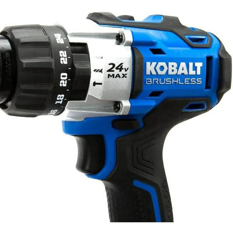 Close-up of 1/2 Inch 24V Max Brushless Cordless Hammer Drill Bare Tool Only With Variable Speed Two Speed Gearbox