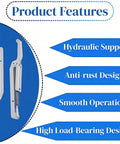 Two Pack Deck Box Hydraulic Hinge Replacement Kit Compatible With Most Deck Box Models For Outdoor Storage Box Lids features