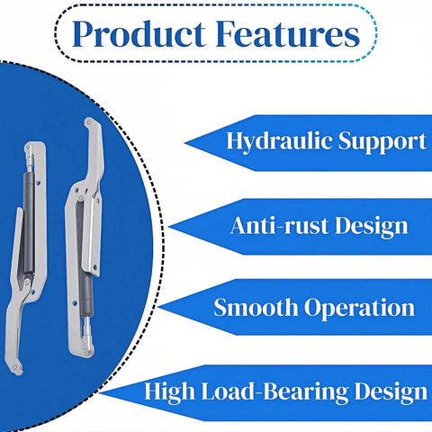 Two Pack Deck Box Hydraulic Hinge Replacement Kit Compatible With Most Deck Box Models For Outdoor Storage Box Lids features