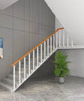 Hella Sturdy White Stainless Steel Stair Spindles For Deck And Porch, Quick DIY Side Mount Handrail Balusters With Adjustable Brackets, Zero Hassle Setup, Includes Screws, 25 Pack on modern staircase