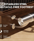 Stylish Bar Foot Railing With Dome End Caps And Complete Hardware Kit For Kitchen Island Or Restaurant To Provide Comfy Standing Support, 304 stainless steel brushed finish