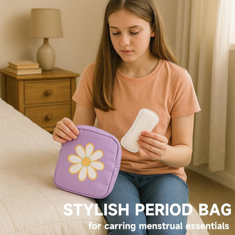 Tween First Period Starter Kit For Girls Aged Nine To Twelve With Comfort Essentials For School And Home A Gift Pack In Purple Bag