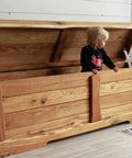 Beefy 200N Gas Strut Hinges for Heavy Lids installed on large wooden chest in a home setting