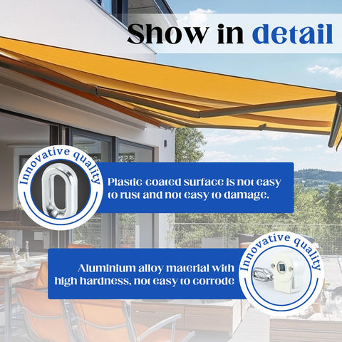 Heavy Duty Outdoor Awning Worm Gear Universal Aluminum Crank Handle Kit for Retractable Awnings on balcony with product features