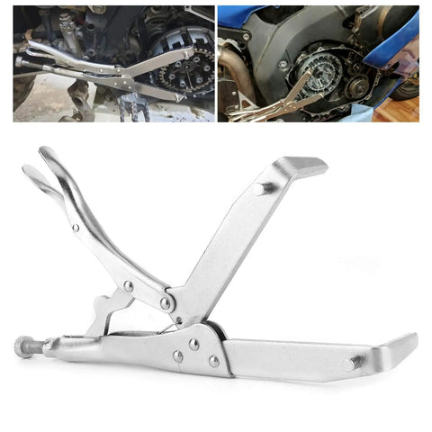 Heavy Duty Clutch Holding Tool With Square Tooth Hub Holder For Flywheel And Gear Restraint 5 Inch Adjustable Jaws 8mm Wrench Pin Pro Grade Medium Carbon Steel Build For Tough Shop Jobs on motorcycle clutch hub