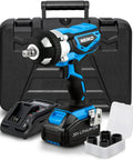 Cordless Impact Wrench Kit With Half Inch Drive Monster Torque 20V Lithium Battery 0 To 3500 BPM 0 To 3000 RPM 300 Ft Lbs Max Torque