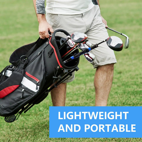 Grip Trainer For Golf Build Grip Strength Improve Swing Accuracy And Train Correct Hand Position For A Consistent Reproducible Swing All Levels Golf Training Aid shown with golf bag on grass