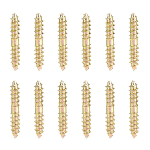 Top Shelf Double Ended Steel Screws M5 M6 Zinc Plated pack of 20, ideal for heavy duty woodworking projects.