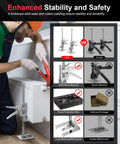 Two Pack Labor Saving Arm Jacks For Lifting Furniture With 330 Lbs Capacity, metal jacks demonstrating furniture lifting stability.