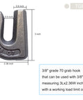 2 Pack Three Eighths Inch Weld On Chain Hooks Forged Clevis Grab Hooks Built Tough Heavy Duty Grade 70 Load Limit 6600 Lbs For Welding