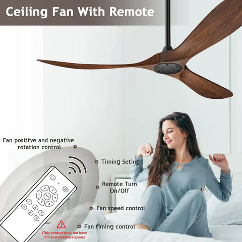 Outdoor Patio Ceiling Fan With Remote No Light 60 Inch Matte Black Modern Design for Patios showing fan and remote control