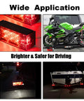 2 Pack 12V LED Submersible Low Profile Rectangular Trailer Lights Kit With Stop Turn Running Lights And License Plate Illumination