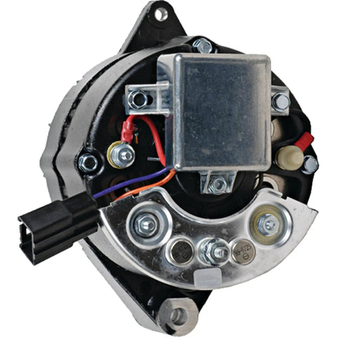 Back view of Beefy 12V 37 Amp Alternator Replacement For John Deere Tractors Backhoes Loaders Fork Lifts Skid Steers V1 Pulley