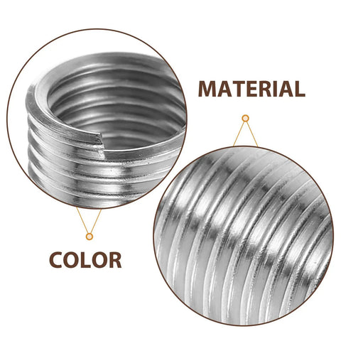 Close-up of stainless steel threaded sleeve from Stainless Steel Threaded Sleeve Repair Kit M8 For Damaged Threads And Machinery Repair