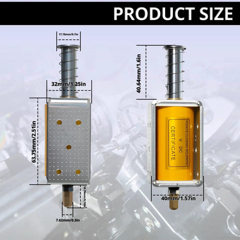 Push Pull Solenoid 35mm Stroke DC 24V Linear Actuator With Wired Plug for CNC Machines size chart