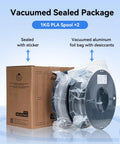 Creality PLA filament bundle with two 1kg spools (1.75mm) in vacuum-sealed bag, black and white beside box.