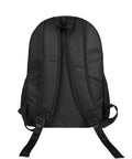 Back view of Slick Black And White Piano Grid Laptop Backpack Crafted From Heavy Duty Waterproof Oxford Cloth With Ultra Plush Straps.