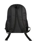 Back view of Clean Black And White Piano Grid Print Travel Backpack With Bold Front Art, Dope Laptop Daypack For Daily Commute.