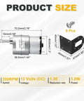 12V High Torque DC Gear Brushless Motor With D Shaped Output Shaft For Electronic Fans And CNC Tools Laser Cutters And Gearhead Friendly Automation Gearbox 200 RPM Micro Speed Reducer JGB37 520 with dimensions and mounting bracket