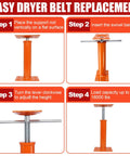 Pair Of Adjustable House Floor Jacks Built Tough To Crush Heavy Loads Measures Nineteen To Thirty Eight Inches Tall shown in step-by-step instructional guide.